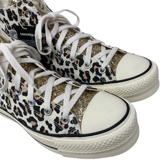 Converse Ctas Lift Women's Sneakers Platform Leopard Canvas Custom 570636C-WWLBY - Picture 4 of 8
